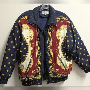 Vintage J Gallery Down Puffer Jacket Baroque 80's